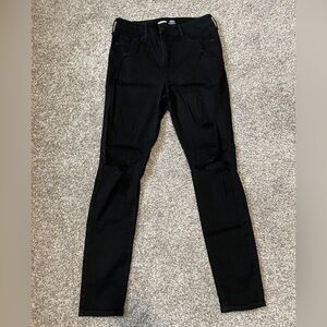 Old Navy High Rise Black Distressed Jeans